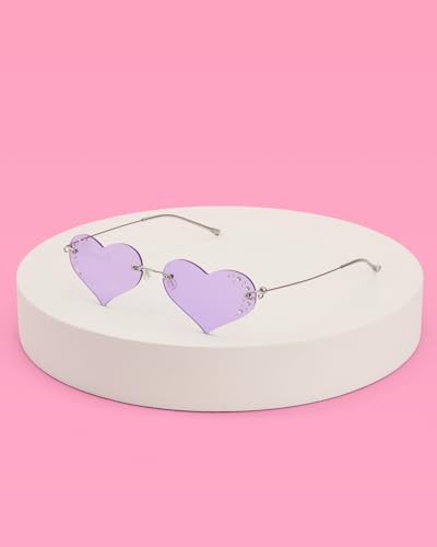 xo, Fetti Purple Heart Rhinestone Sunglasses | Bachelorette Party Sunnies, Birthday Girl Decorations, Guts Concert Accessory, Rave Y2k Supplies, Festival3