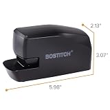 Bostitch Office Portable Electric Stapler, 20 Sheets, AC or Battery Powered, Black (MDS20-BLK)