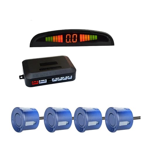 Sensor de Marcha atrás Kit de sensores de Aparcamiento LED para Coche con 4 radares Pantalla Digital precisa de Distancia de obstáculos Alarma Parktronic Sensor Marcha Atras Coche(Blue)
