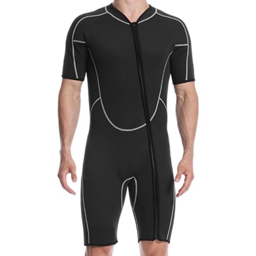 Mute da Uomo, Muta da Triathlon Corta da 0, 3 cm per Uomo, Comoda Muta Traspirante con Cerniera Frontale per Immersioni, Snorkeling, Nuoto