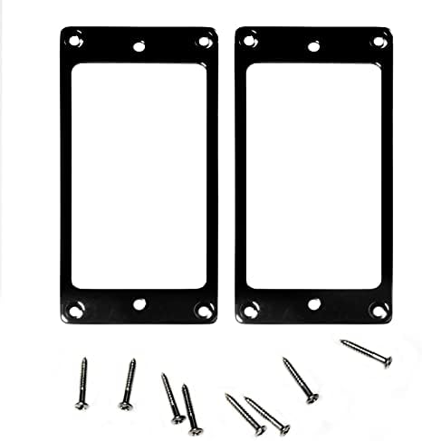 Cheerock Humbucker Pickups Cover Mounting Ring Set Humbucker Cover Replacement Part Compatible with Electric Guitar or Precision Bass (2Pcs) (black)