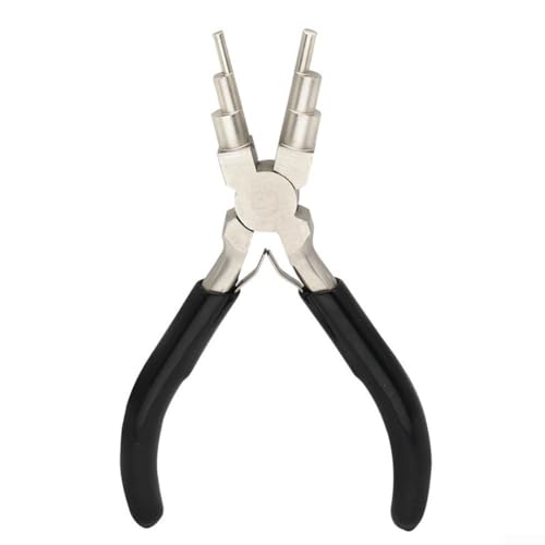 Pince à bijoux, pince à bec rond 6 en 1, pince multifonction à bec rond en C pour l'emballage de fils métalliques, pince de fabrication de bijoux