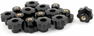 Tool parts M6 x 32mm Plastic Star Head Screw Through Hole Clamping Knob Grip Black 15pcs