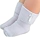 Booulfi Weiße Socken für Jungen 2 Paare mit Kreuzstickerei, 0 bis 6 Monate oder 6 bis 12 Monate