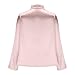 Womens Elegant Cowl Neck Shirts Long Sleeve Business Casual Dressy Lapel Collar Office Work Tops Fall Solid Outfits S-3XL Pink