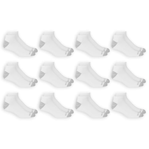 Fruit of the Loom Men's Dual Defense Low Cut Socks 12-Pair Pack, White3
