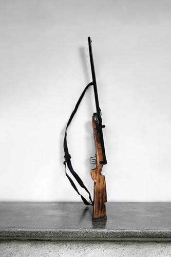 Image of 33 inch Wooden Decoration Gun Rack Wall Mount, Wooden Rifle Wall Mount Holder, Home Decor Display Showpiece Gun, Vintage Gun for Home Decor Only, Safe As Gifts for Men (33 Inch)