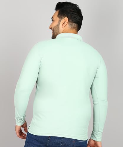 Image of INKKR Plus Size Men's Solid Polo Neck Full Sleeve T-Shirts
