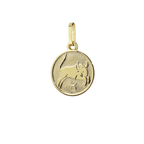 NKlaus Stier Sternzeichen 333 8 Karat Gelbgold 12mm Kettenanhänger Horoskop Zodiak 9126