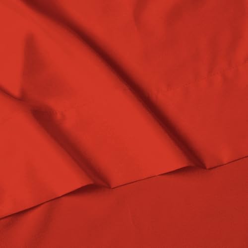 Image of Elegant Comfort Luxury 1500 Premium Hotel Quality Microfiber 5-Piece Sheet Set - Wrinkle Resistant, All Around Elastic Fitted Sheet, Deep Pocket up to 16 inch, Split King, Rust