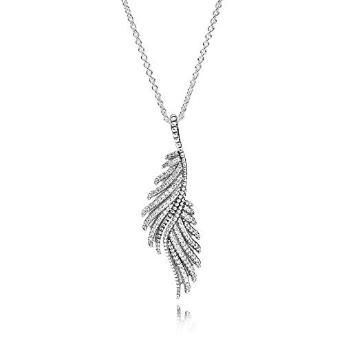 Kette Schimmernde Phoenixfeder bijou quotidien collier plume argent argenté