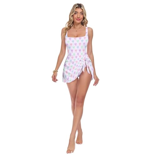 Maillot de bain confortable femme axolotl rose et violet une pièce pour l'été