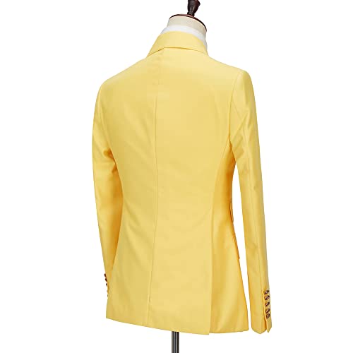 HZUOU Men's Suits Slim Fit 2 Pieces Double-Breasted Wide Peaked Lapel Wedding Groom Tuxedos Blazer Pant HZH014