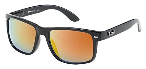 Locs 91109 Black YELLOW MIRROR Sunglasses | Authentic Gangster Classic Retro 80s Shades