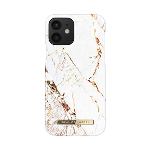 iDeal Of Sweden Printed Phone case, Cute Colorful Pattern, Protective Cover in Hard Plastic for iPhone with Microfiber Lining. Compatible with iPhone 12 & 12 Pro (Carrara Gold) Cover