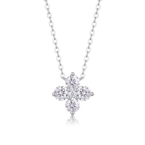Collier trèfle moissanite 3 carats accessoire élégant pour vos soirées