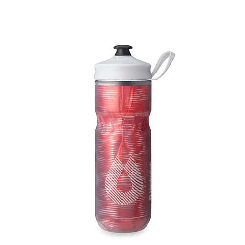Image of HydraPak | Polar Bottle - Polar Sport Insulated Water Bottle - BPA-Free, Sport & Bike Squeeze Bottle with Handle (Pulse Red, 600ml / 20oz)