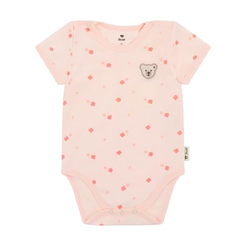 Steiff Body kurzarm EU Größe 74 pearl blush Baby-Body kurzarm Body-Anzug für Babys Strampler Einteiler weicher und bequemer Strampelanzug waschmaschinenfest
