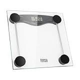 Teesa Báscula de baño digital de cristal con gran pantalla LCD, 180 kg TSA0801
