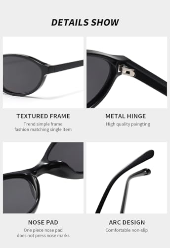 Long Keeper Retro Oval Cat Eye Sunglasses For Women Fashion Trendy 90s Narrow Small Oval Y2K Sunglasses UV Protection4