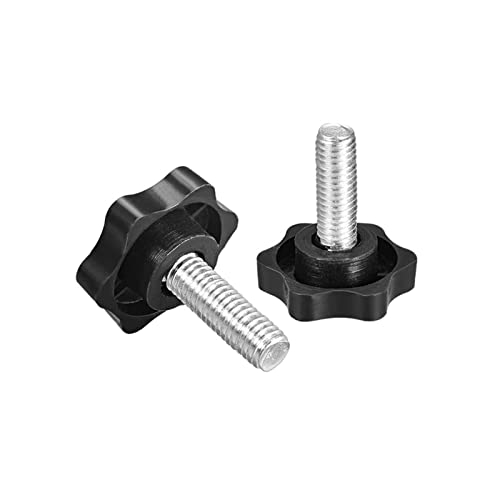 TA-VIGOR 5Pcs M8 x 20mm Plum Hex Shaped Clamping Screw Knob, 38mm Dia Plastic Head Clamping Knob Handle Male Thread Thumb Screw - Image 3