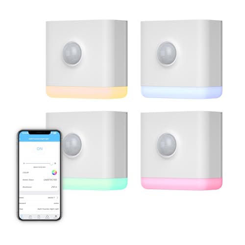 Image of THIRDREALITY Multi-Function Night Light 4 Pack, Zigbee Repeater, 3-in-1 Combines a Motion Sensor, a Illumination Sensor and RGB Color Night Light, 1-100% Adjustable Brightness, Zigbee hub Required