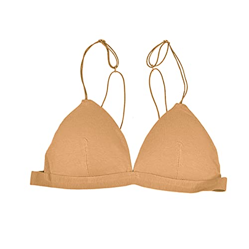 Lmrysalque Bralette con Copas Triangulares, Cuello en V, Sujetadores inalámbricos, Sujetador Acolchado Simple para el día a día para Mujer (M)