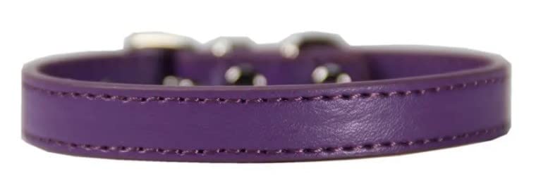 Vibrant Leather Dog Collar & Lead Combo Set for Puppy Dogs Small, Medium & Large (Large (36cm - 46cm Neck), Purple) - Image 3