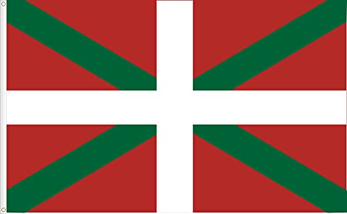 BANDIERA DEI PAESI BASCHI, IKURRINA, QUALITÀ RASO. DIMENSIONI GRANDE 150X90 CM