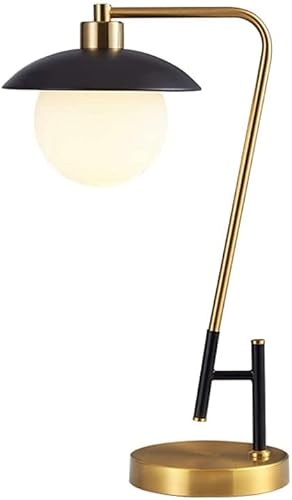 JIAMEI - Lámpara de mesa retro Simplicity Iron Art lámpara de mesa LED de cristal para mesita de noche para dormitorio