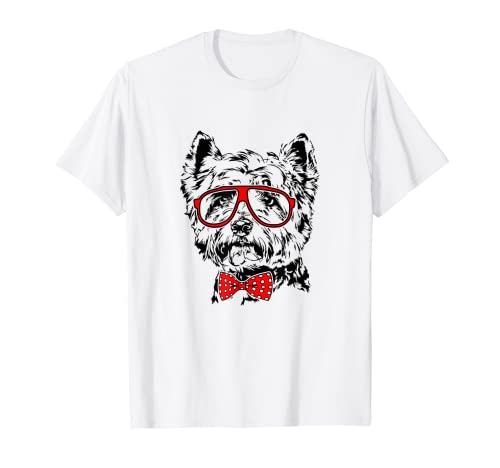 Lustiger West Highland White Terrier Brille Hund Hunde T-Shirt