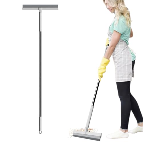 Escoba mágica para Alfombra, rasqueta para Suelo, presión de Pelo con Cabezal Giratorio de 180 Grados, Escoba doméstica para baño, Cocina, Pelo de Mascotas, mármol, Agua, Espuma de Ventana