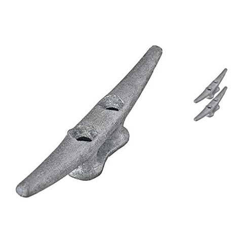 QPuro 6 Inch Dock Cleat - Hot Dipped Galvanized Cast Iron Boat Cleats - Ideal for Marine, Nautical Decor (2-Pack) Cover