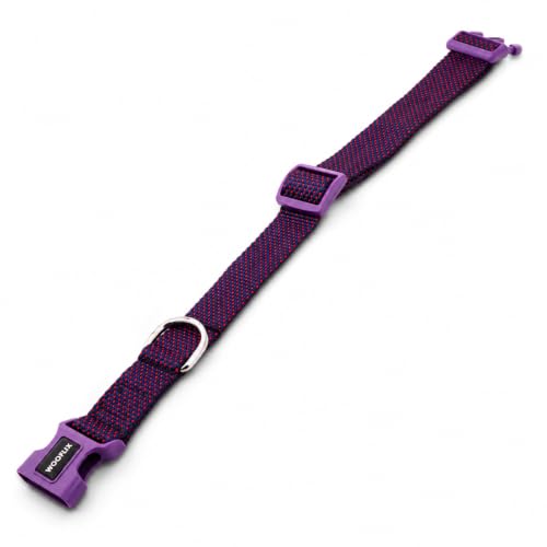 Image of Wooflix Premium Adjustable Dog Collar for Small, Medium & Large Breed Dogs | Heavy Duty Nylon Dog Neck Belt with Strong Buckle & D-Ring for Walking, Training & Daily Use (Purple, Extra Large)