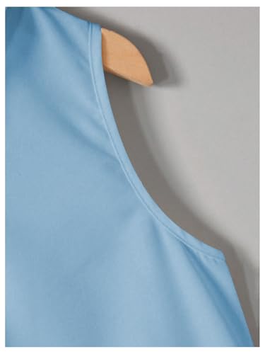 Image of Verdusa Girl's Button Front Bow Back Sleeveless Shirt High Low Asymmetrical Hem Blouse Top