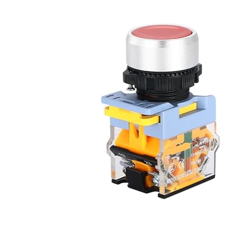 Bouton-poussoir étanche 22mm avec contact autobloquant 10A rouge