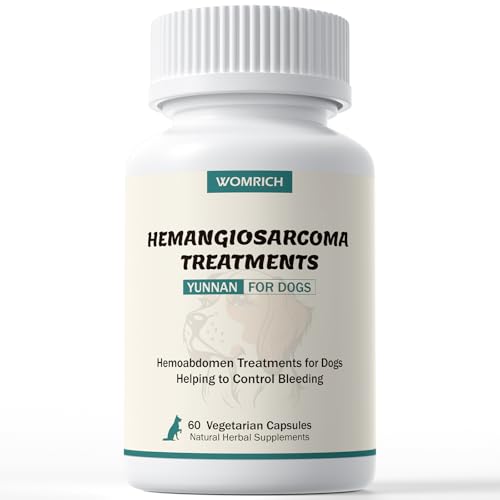Blood Support for Dogs, Yunan Sanqi Capsules for Dogs for Hemangiosarcoma, Hemoabdomen, Pericardial Effusion, Cancer Bleeding, Severe Bruising, Ulcer-Related Bleeding, Bloody Stools - 60 Capsules