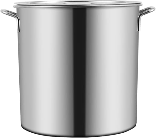 Large Stainless Steel Stockpot with Lid - Professional Induction-Safe Cookware Versatile for All Heat Sources 100L (50cm x 50cm) - Perfect for Home & Commercial Use