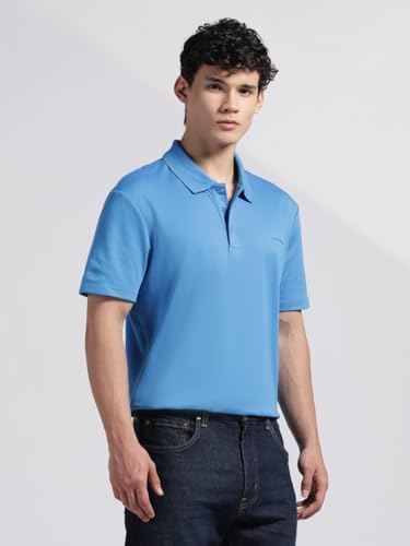 Image of Solid Regular fit Cotton Polo t-Shirt