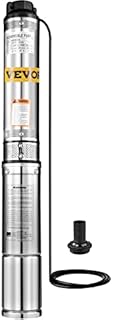 Happybuy Well Pump 1/2 HP Submersible Well Pump 164ft Head 25.5 GPM Stainless Steel Deep Well Pump for Industrial and Home Use