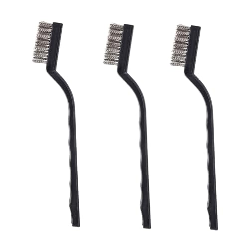 Image of Wire Brush Set, Stainless Steel, 3Pcs | Curved Handle, Scratch Brush Wire Bristle, For Cleaning Welding Slag, Rust & Dirt Removal