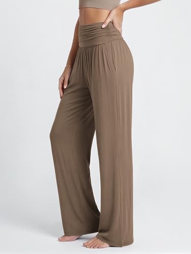 Image of ODODOS Women's Wide Leg Palazzo Lounge Pants with Pockets Light Weight Loose Comfy Casual Pajama Pants-26 /28 /30 inch /32 inch Inseam