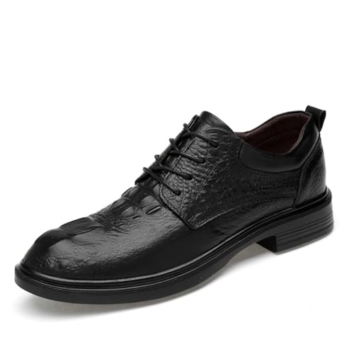Mens Leather Dress Shoes for Men, Pointed Toe Lace-up Comfort Oxford Dress Formal Wedding Gentleman Shoes