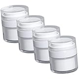 LIFKOME 4 Piezas Bote Vacío con Bomba Dispensadora Tarro Acrílico Airless para Crema Facial Loción y Cosméticos para Viaje y Cuidado Personal