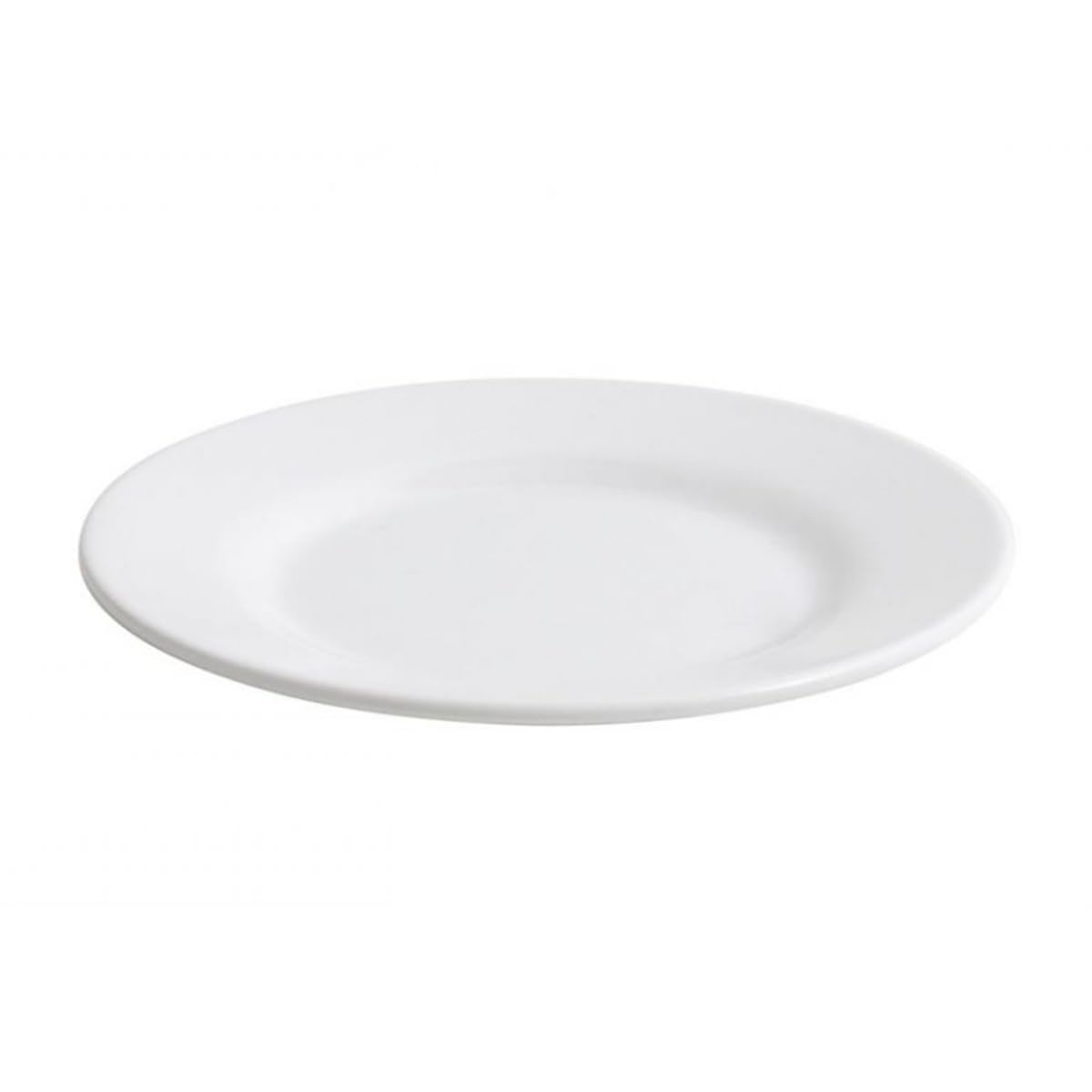 Lot de 24 assiettes pains AVA rondes 170g, plat pour servir des tranches de pain, salade et dessert en porcelaine blanc - diamètre 15,3 x hauteur 2 cm