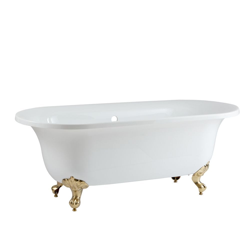 Milano Richmond White 1730mm x 780mm Freestanding Roll Top Bath Brass Ball Claw Feet