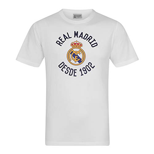 Real Madrid - Camiseta Oficial para Hombre - Serigrafiada - Blanco - XXL