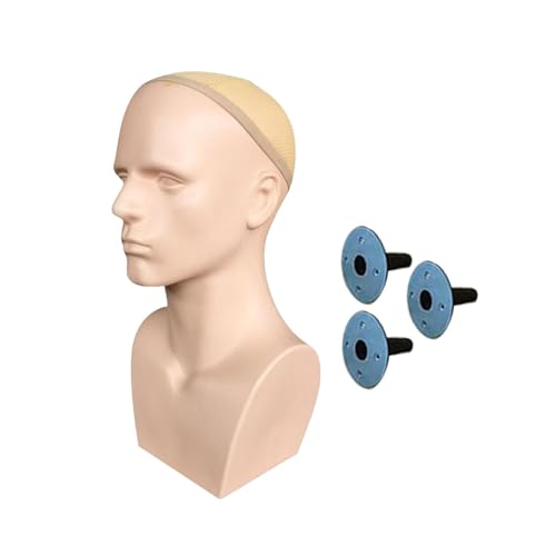 Busto de maniquí masculino para exhibir sombreros y collares