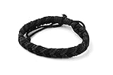 Dowling Brothers Cotton Rope Cord Handmade Minimal Chevron Bracelet (Black & Black)