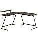 SHW 51 x 51 Inches Vista L-Shaped Desk with Monitor Stand and Drawer, Espresso